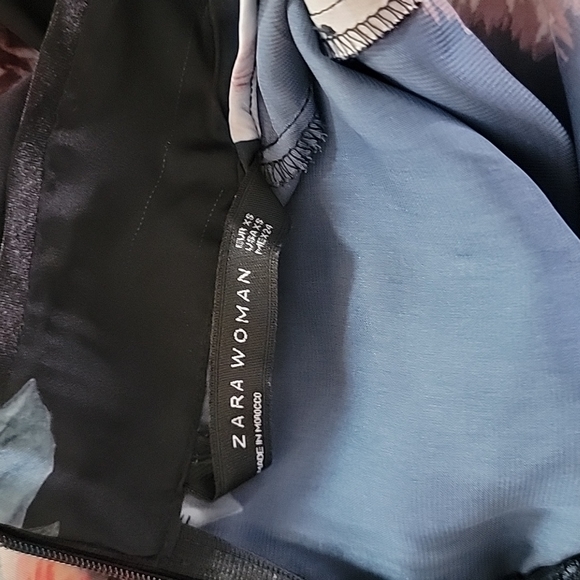 X SMALL Zara Chinese Style Silk Floral Dress - Picture 4 of 8